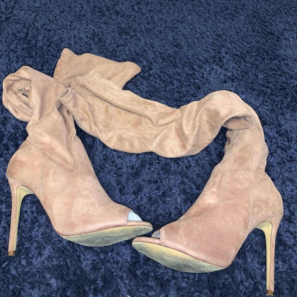 Knee high boots salmon color